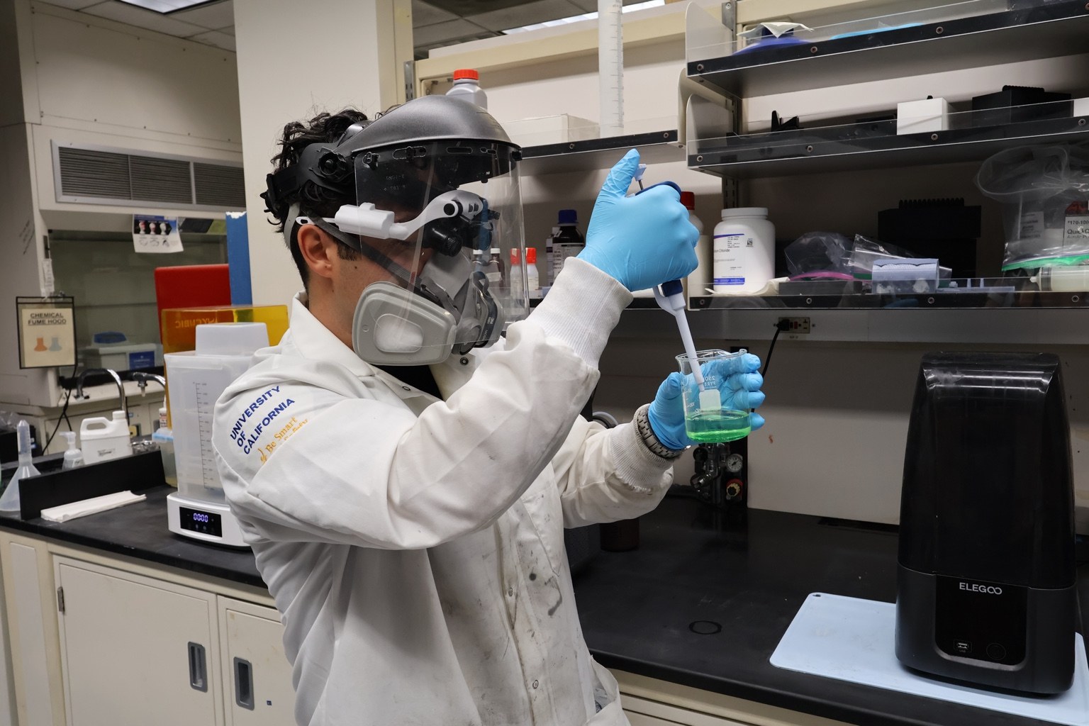 David Vidrio conducting laboratory work